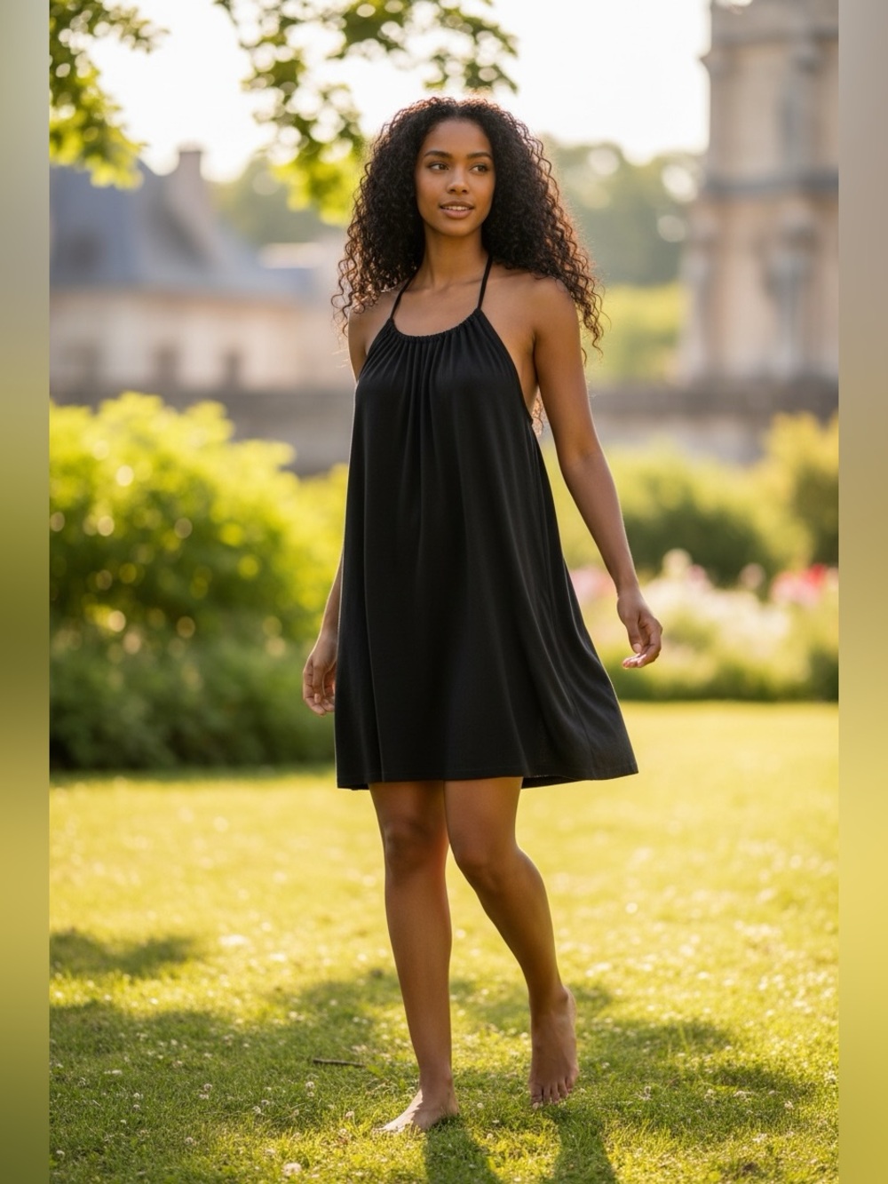 🫶🏻 PROTX2 Black Spaghetti Strap Slip Dress